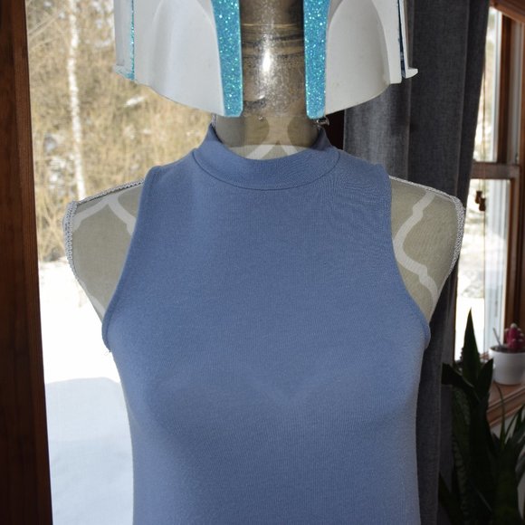 Blue mock neck dress - Picture 7 of 8